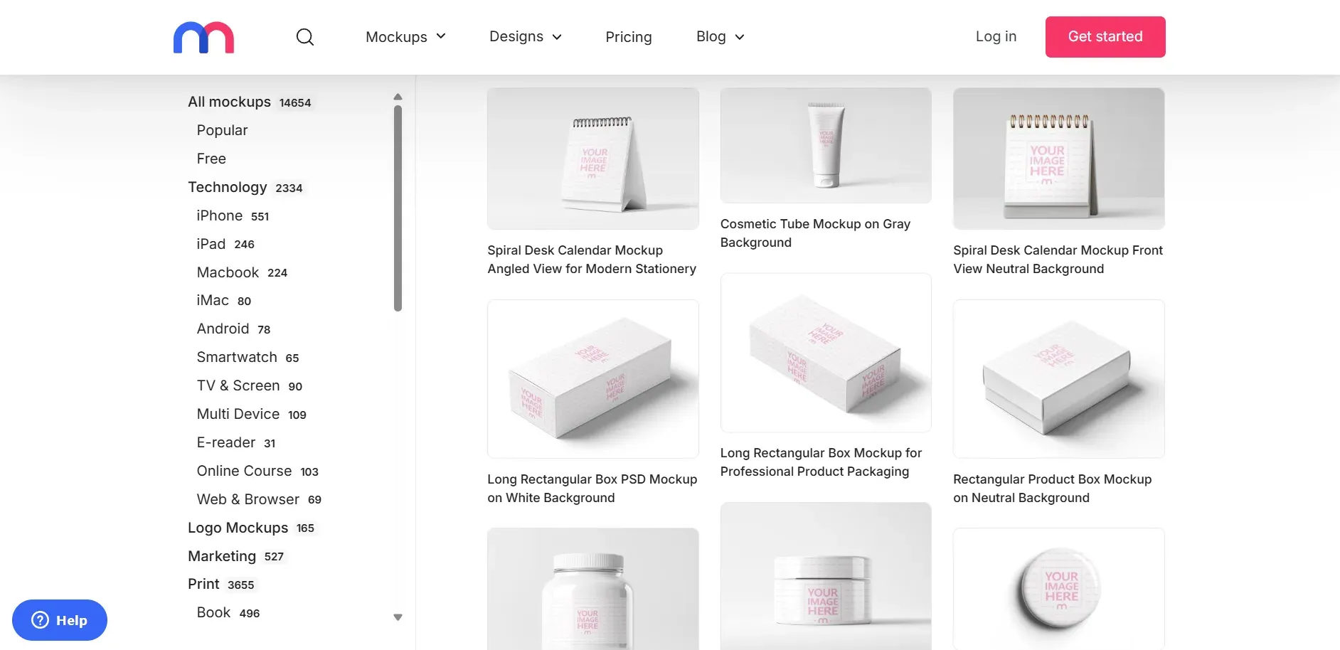 Mediamodifier’s collection of mockups showing mockup template previews.
